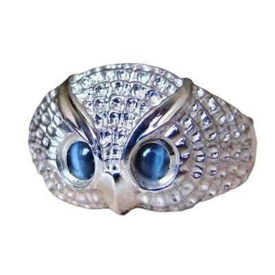 China Factory Wholesale Durable Cute Neutral Anime Diamond Galactic Ring Owl Blue Eye Ring Ring for sale