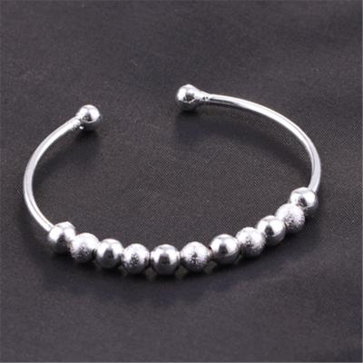 China New Fashion Silver Transfer Bracelet Durable Simple Soft Bead Opening Adjustable Women's Bracelet for sale