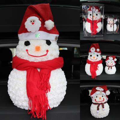 China PE clothing and processing of accessories gift rose snowmanLace eternal snowman Christmas atmosphere decoration flower soap for sale