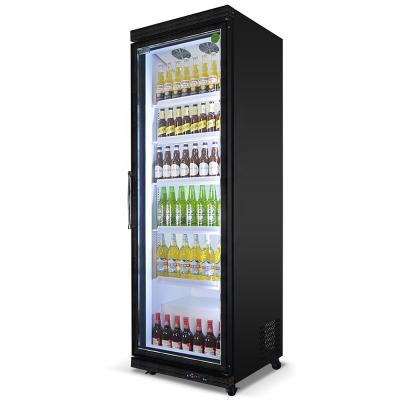 China Single-temperature 418L Glass Beer Freezer Supermarket Refrigerator Single-Door Commercial Beverage Display Fridge for sale