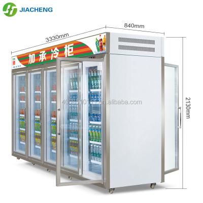 China Single-temperature Jiacheng Front and Rear Open Glass Door Beverage Cooler, Soft Drink Display Fridge, Deli Drinks Cold Fridge for sale