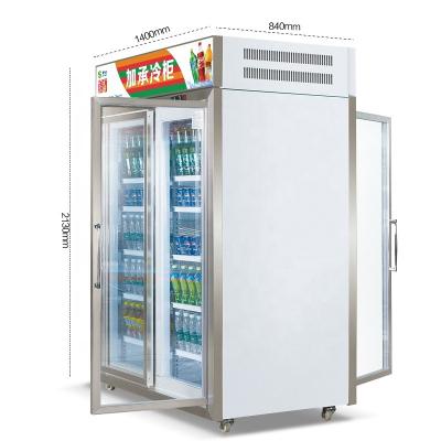 China Single-temperature Jiacheng Front and Rear Open Style Air Cooling Cold Drink Fridge, Glass Door Refrigerator, Deli Beverage Cooler for sale