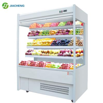 China Single-temperature Jiacheng Supermarket Air Curtain Refrigerator Freezer Cabinet Fresh Fruits and Vegetables Drink Display Cooler for sale