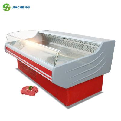 China Single-temperature Jiacheng Supermarket Fresh Meat Top Fridge Open Meat Display Freezer With Air Curtain Cooked Food Fridge Display for sale