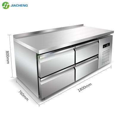 China Single-temperature Jiacheng Stainless Steel Kitchen Refrigerator Freezer Counter Workbench Drawer Style TG1500T4F for sale