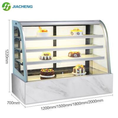 China Single-temperature Jiacheng Air Cooling Cake Bread Dessert Display Cabinet Refrigerator Cooler, Curve Glass for sale