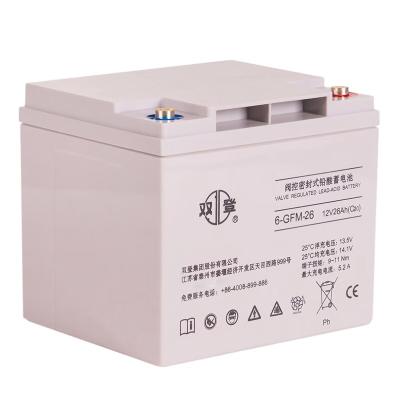 China Shuangdeng 6-GFM-26 Bateria de Ácido de Chumbo 12V26Ah 170mm Altura para Sistema de Energia Carregável à venda