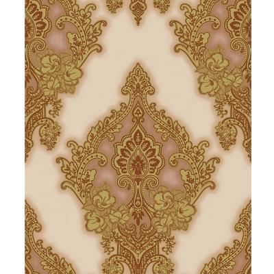 China Moistureprooof Damask Home Hotel Wall Decoration Vinyl Wallpaper 3 d PVC Waterproof European Luxury Wallcovering for sale