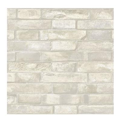 China Moistureprooof 3d brick pvc wallpaper shop hotel living room decoration waterproof white embossed roll package for sale