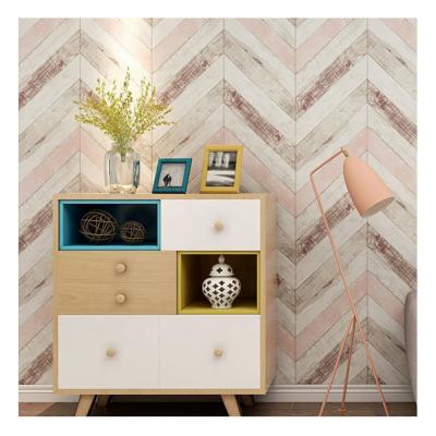 China Moistureproof Vinyl PVC 3d Wallpaper Wood Grain Design Home Decoration Classic Waterproof Roll Wrapping for sale