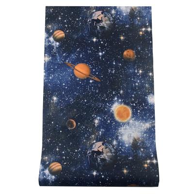 China Moistureprooof Kids Room Universe Design 3d Vinyl Wallpaper PVC Wallcovering Roll Waterproof Wrapping for sale