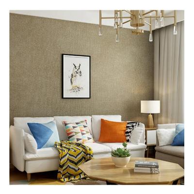 China Modern solid brown non woven wallpaper eco-friendly designs living room deco material eco-friendly for sale