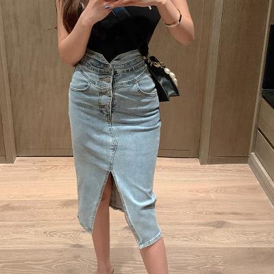 China New Arrival Breathable Women Skirt High Waist Bodycon Denim Skirt Ladies Women Blue Jeans Skirt for sale