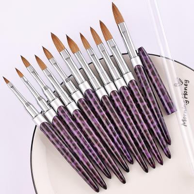 China NEW NAIL Metal Handle Manicure Powder Rubloff Koliniski Nail Brush Pen Gold Set for sale