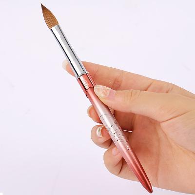 China NAIL 2022 Special Metal Nail Brush Kolinsky Professional Nail Art Brush 8 10 12 14 16 18 Metal Nail Brush With Lid for sale