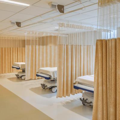 China Fireproof High Quality Ceiling Curved Hospital Curtain Tracks Rails Bed Curtain Hospital Curtain for sale