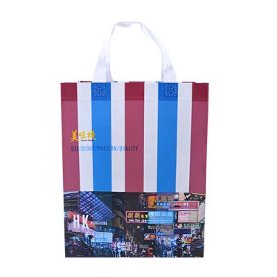 China Eco Friendly Non Woven Laminated Strip Shopping Bags Eco - Friendly Reusable for sale