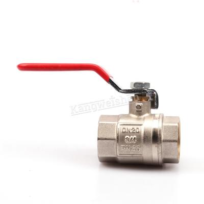 China General Long Handle Mini Female Thread Ball Valve Brass With PN40 DN20 Nickel Plated for sale