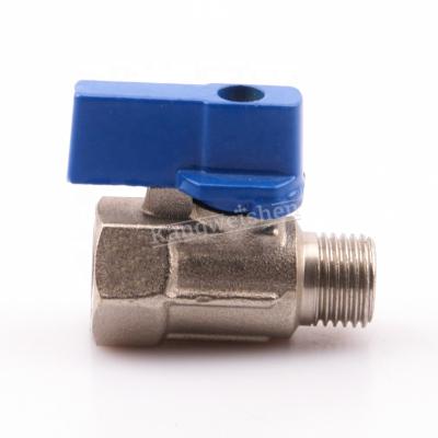 China General Chrome Plated BSP Inch Mini Brass Ball Valve 1/8 to 1/2 for sale