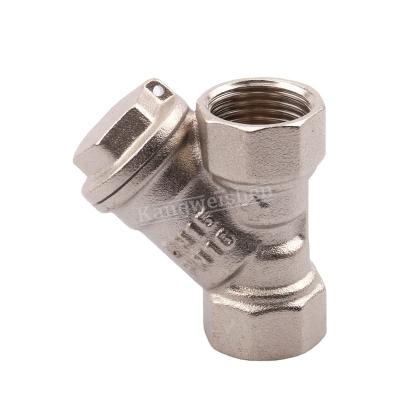 China General Nickel Plated Female Filter Y Type Strainer Thread Brass Check Valve for sale