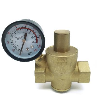 China PN16 DN20 General Brass Pressure Regulator Pressure Reducing Valve With Gauge for sale