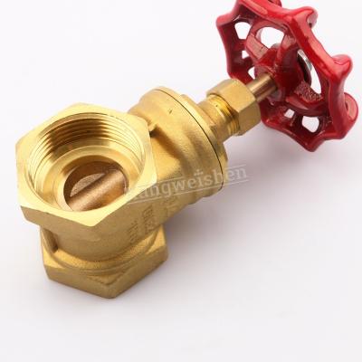 China Kangweishen China Supplier Threaded Brass Double Female Thread Stem Brass Gate Valve 1/2 - 4 Inch for sale