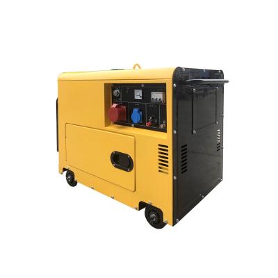 China Super silent portable mobile power single phase 5kw 5kva diesel generator with wheels for sale