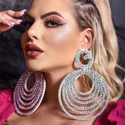 China MC-29 CLASSIC Gorgeous Gems Big Heavy Rhinestone Dangle Earrings For Women Jewelry Fashion Ladies Statement Earrings Even Accessories for sale