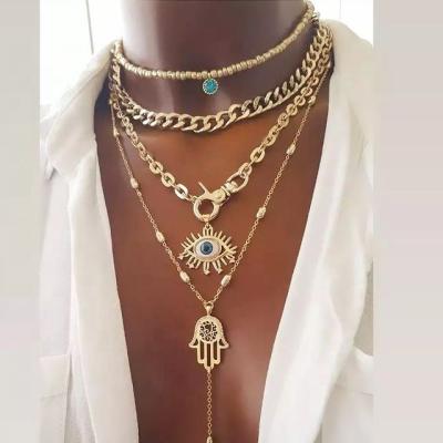 China Vintage MB2 Chain Necklace Stainless Steel Necklace Women Cuban Cross Pendant Stone Charm Pendants For Necklace for sale