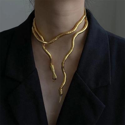 China Hot Selling Fashionable Snake Necklace Vintage MC-27 Bilandi Jewelry Personality Design Metal Soft Necklace For Women Gift for sale