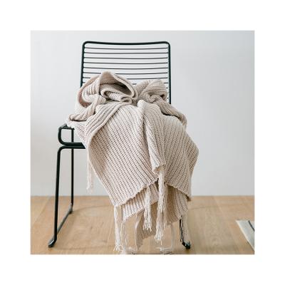 China Best Selling High Quality Soft Air Condition Anti-Static Throw Knit Solid Color Fine Spike Blanket for sale