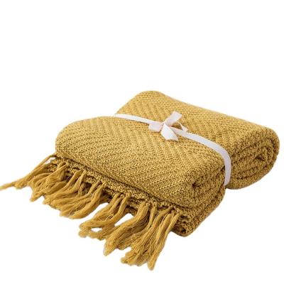 China High Quality Anti-static Home Textile Soft Throw Blanket Custom Z Shaped Fringe Blanket for sale