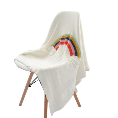 China High Quality Anti-static Air Condition Throws Home Decor Blanket Luxury Rainbow Throw Blanket for sale