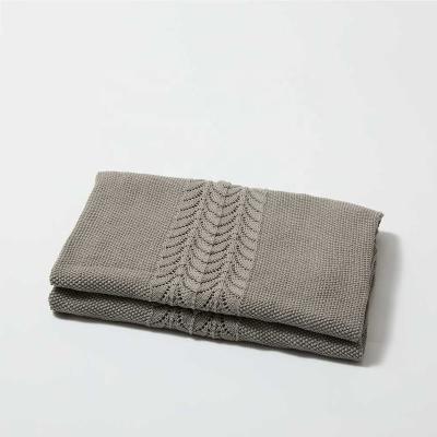 China High Quality 100% Organic Cotton Home Textile 120*180 Knitted Air Condition Cotton Sofa Towel Lunch Break Cover Blanket for sale