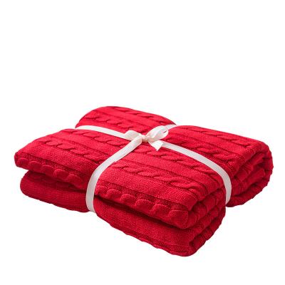 China High Quality Anti-Static Sale Good Price Cotton Sofa Towel Blanket Chunky Knit Throw Blanket for sale