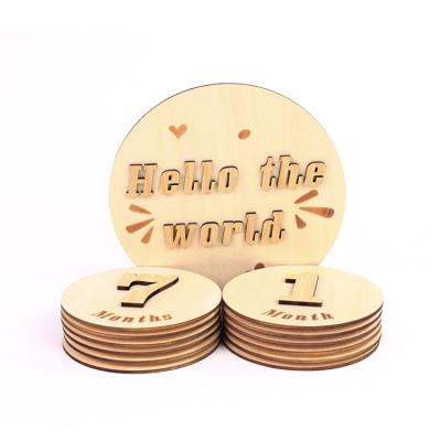 China Europe High Quality Wooden Baby Milestone Baby Milestone Cards Wooden Cards For Wholesale for sale