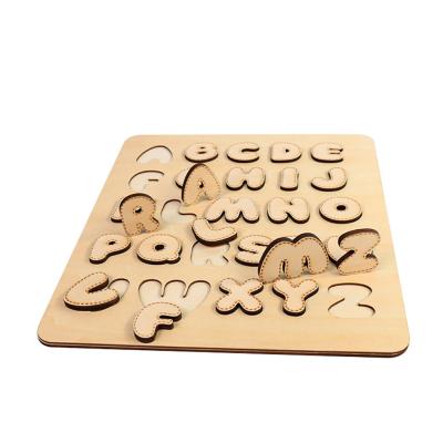 China Educational Toy Hot Sale Wooden Letter Puzzle for Toddlers Early Education for sale