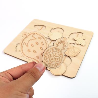 China Europe children like to play fruit wood products, the most popular DIY children's toy puzzle for sale