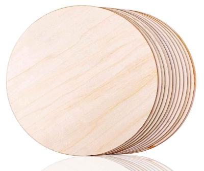 China Europe Wooden Round Wood Chips Round Discs Wooden Cutout Circle For Crafts for sale