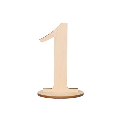 China Europe Wooden Table Numbers Stand Set With Round Base For Wedding Cafe Restaurant Hotel Parties for sale