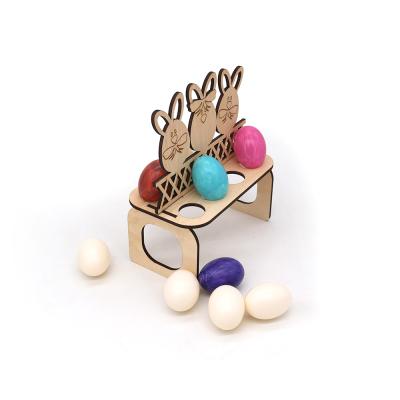 China Europe Personalized Easter Egg Rack Wooden Egg Rack Try Display Stand Easter Decoration For Home Kitchen for sale