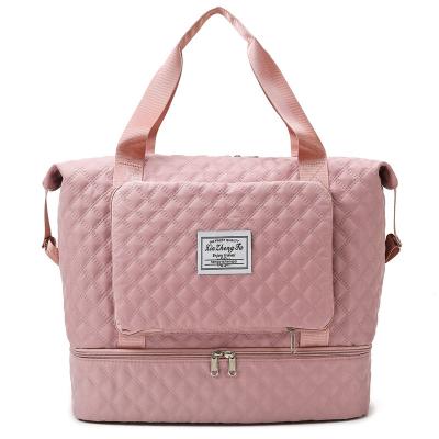 China 2022 Design Women Overnight Bag Ladies Logo Pink Custom Shopping Tote Duffel Bag Durable Travel Tote Cube Travel Sports Gym Bag for sale