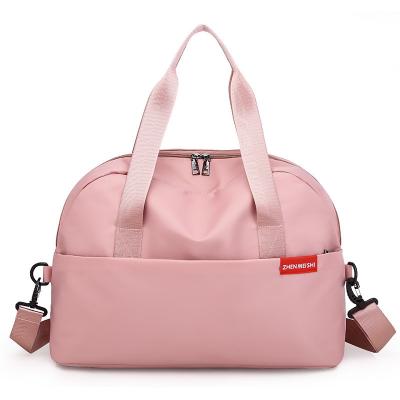 China Durable Travel Tote Cubes Large Duffel Bag Women Fitness Sports Gym Fleece Pink Gym Bag With Shoe Compartment Sport for sale