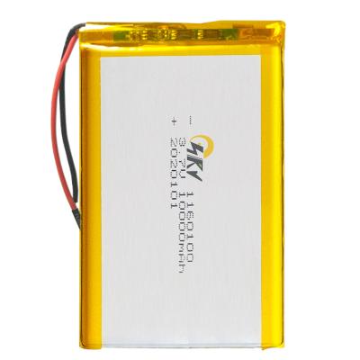 China Consumer Electronics High Capacity 1160100 1260100 3.7V 10000mAh 10Ah Lithium Polymer Rechargeable Battery For EBook Protection for sale