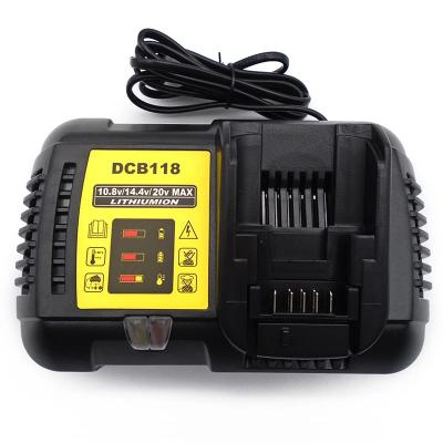 China Universal Standard Battery 12V 14.4V 18V 60V Max Power Tool DCB118 Battery Charger for Dew Drill Battery DCB200, DCB140, DCB120 for sale