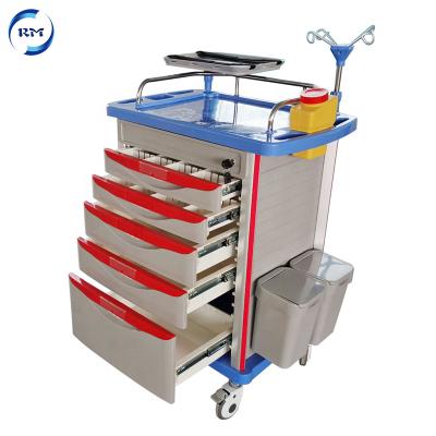 China Modern Hospital ABS Crash Cart Emergency Carts With Sufficient Drawers ABS Cart Supply And Fast Delivery for sale