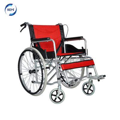 China Hospital Nursing Home Steel Collapsible Folding Wheelchair For Handicapped for sale