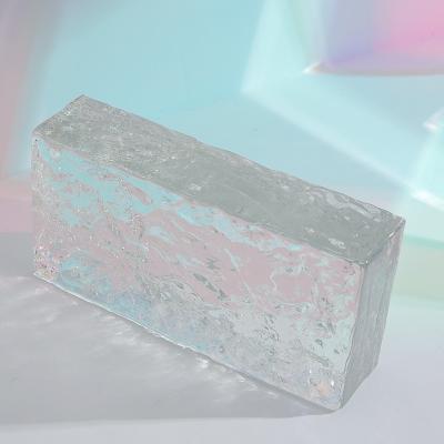 China Europe Texture Figure Decor Hole Glass Block Brick Scaly Crystal Translucent Building Glass Brick Block Suppliers for sale