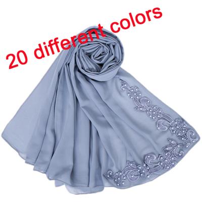 China Fashion Hijab Dubai Bubble Chiffon Women Hijab Stone Rhinestone Chiffon Chiffon Scarves for sale