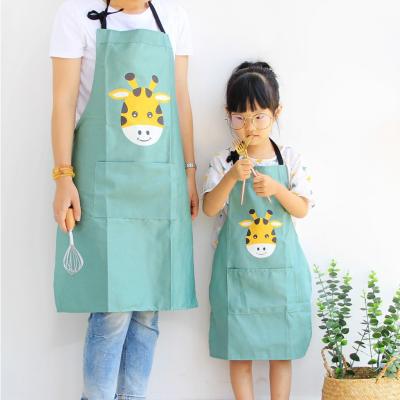 China Polyester Cotton Parents Bib Apron Painter Apron Kitchen Waterproof Adult Cleaning Apron For Kids for sale